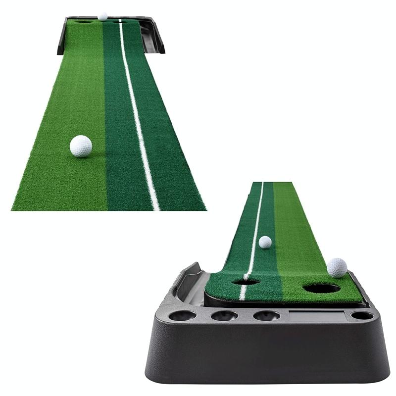 2.5m Golf Mini Putting Mat with Push Rod Trainer - Fairway Green Does Not Apply