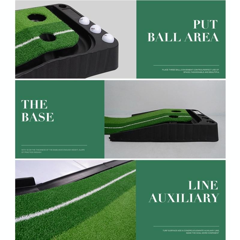 2.5m Golf Mini Putting Mat with Push Rod Trainer - Fairway Green Does Not Apply