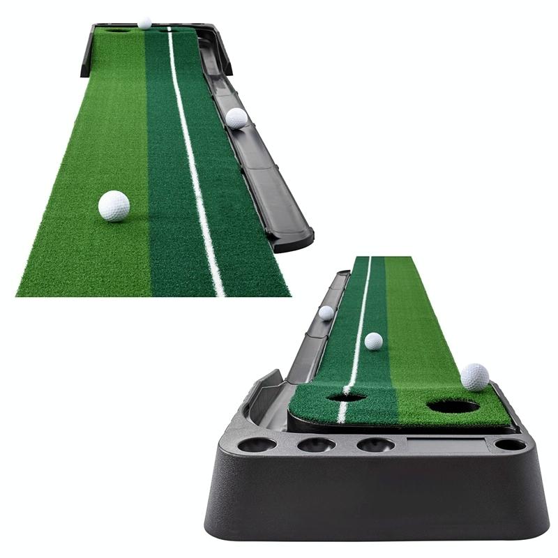 2.5m Golf Putting Mat with Push Rod Trainer & 6 Balls - no Auto Return Does Not Apply