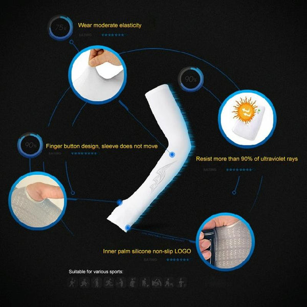 Breathable Golf Sunscreen Sleeve - Fluorescent Green - Grey Does Not Apply