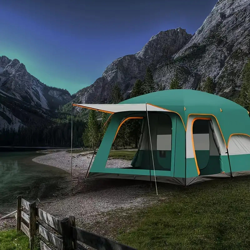Tasman 3-5 Person Tent Camping Hiking Festival Pop Up Sleeping - Green Awezingly