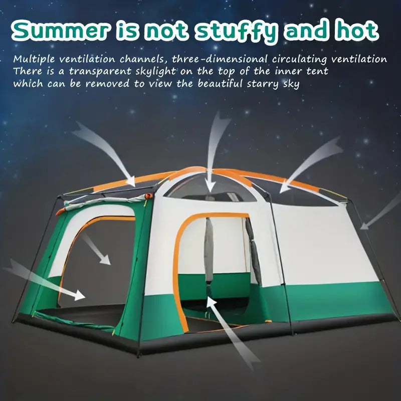 Tasman 3-5 Person Tent Camping Hiking Festival Pop Up Sleeping - Green Awezingly