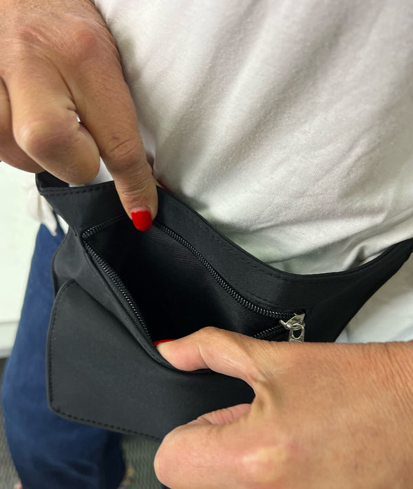 Milleni Waist Bag Utility Travel Belt Bum Bag Adjustable Strap w/ Zipper in Black Awezingly