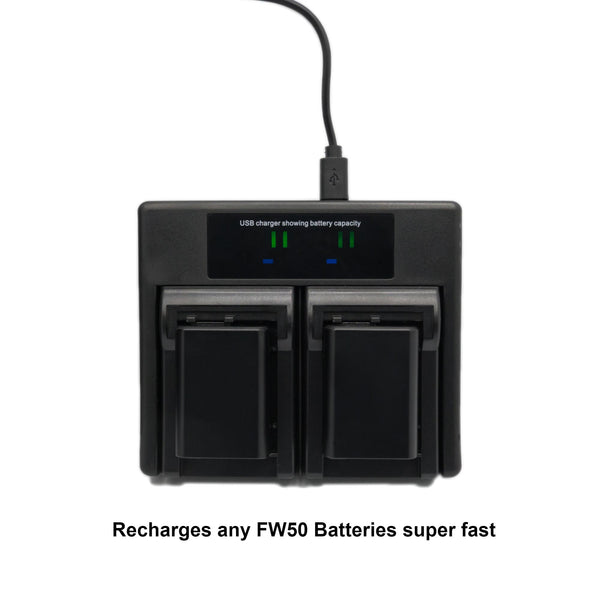 Hridz FW50 Battery Charger for Sony Alpha A7 A7II NEX-3 3N 5 NEX-6 NEX-7 Alpha