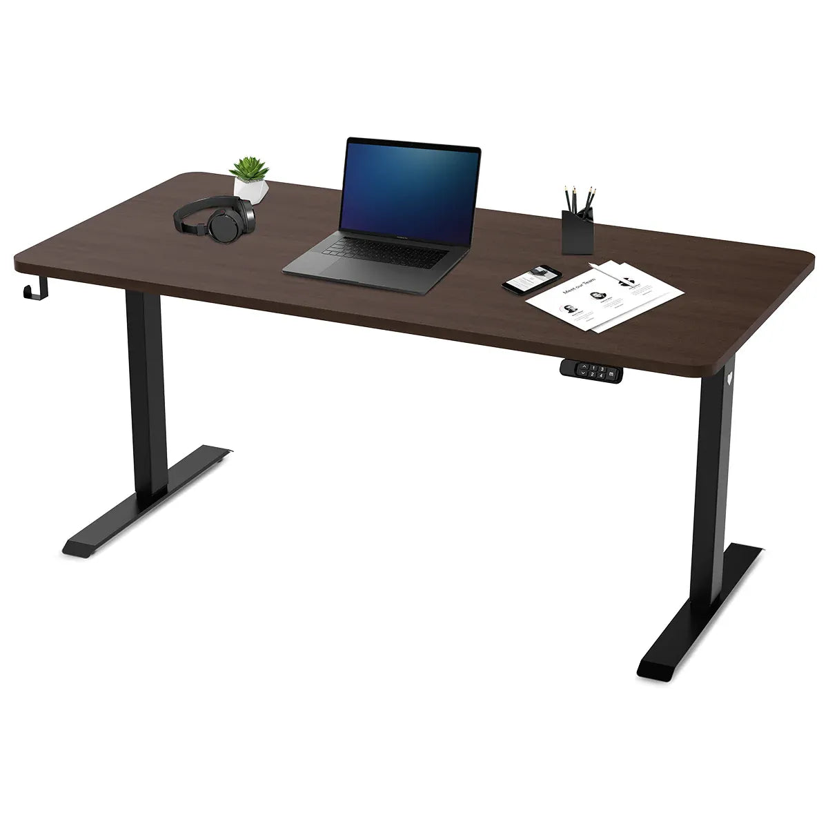 Lifespan Fitness ErgoDesk Electric Standing Desk 160cm (Walnut/Black) Awezingly