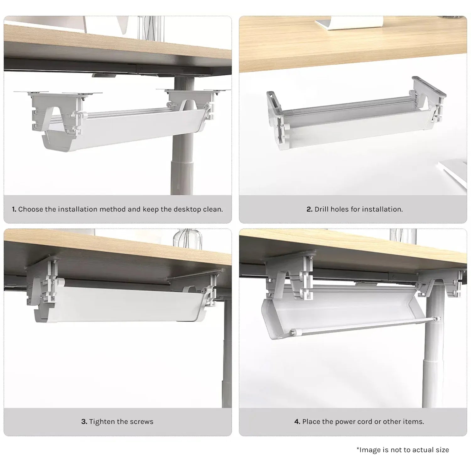 Lifespan Fitness ErgoDesk Height Adjustable Under Desk Cable Management Tray (100cm) Awezingly