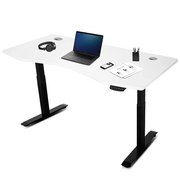 Lifespan Fitness ErgoDesk AUTO Series Automatic Standing Desk 150cm in White & Black Awezingly