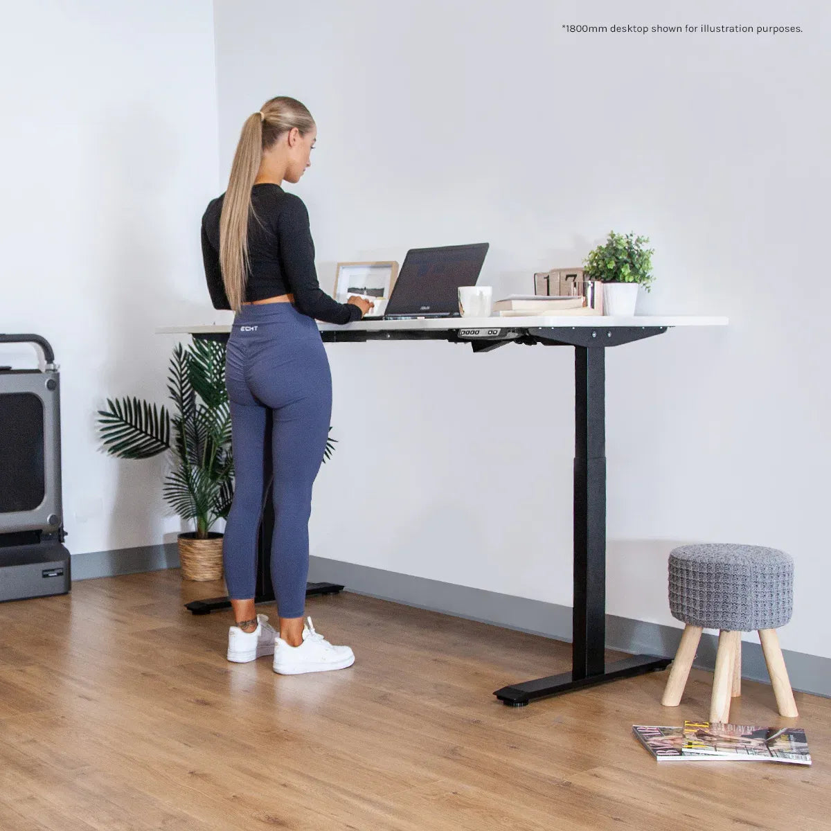 Lifespan Fitness ErgoDesk AUTO Series Automatic Standing Desk 150cm in White & Black Awezingly