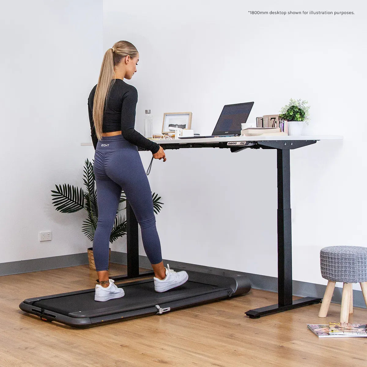 Lifespan Fitness ErgoDesk AUTO Series Automatic Standing Desk 150cm in White & Black Awezingly