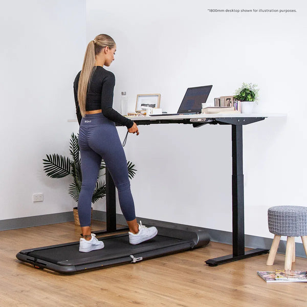 Lifespan Fitness ErgoDesk AUTO Series Automatic Standing Desk 150cm in White & Black Awezingly