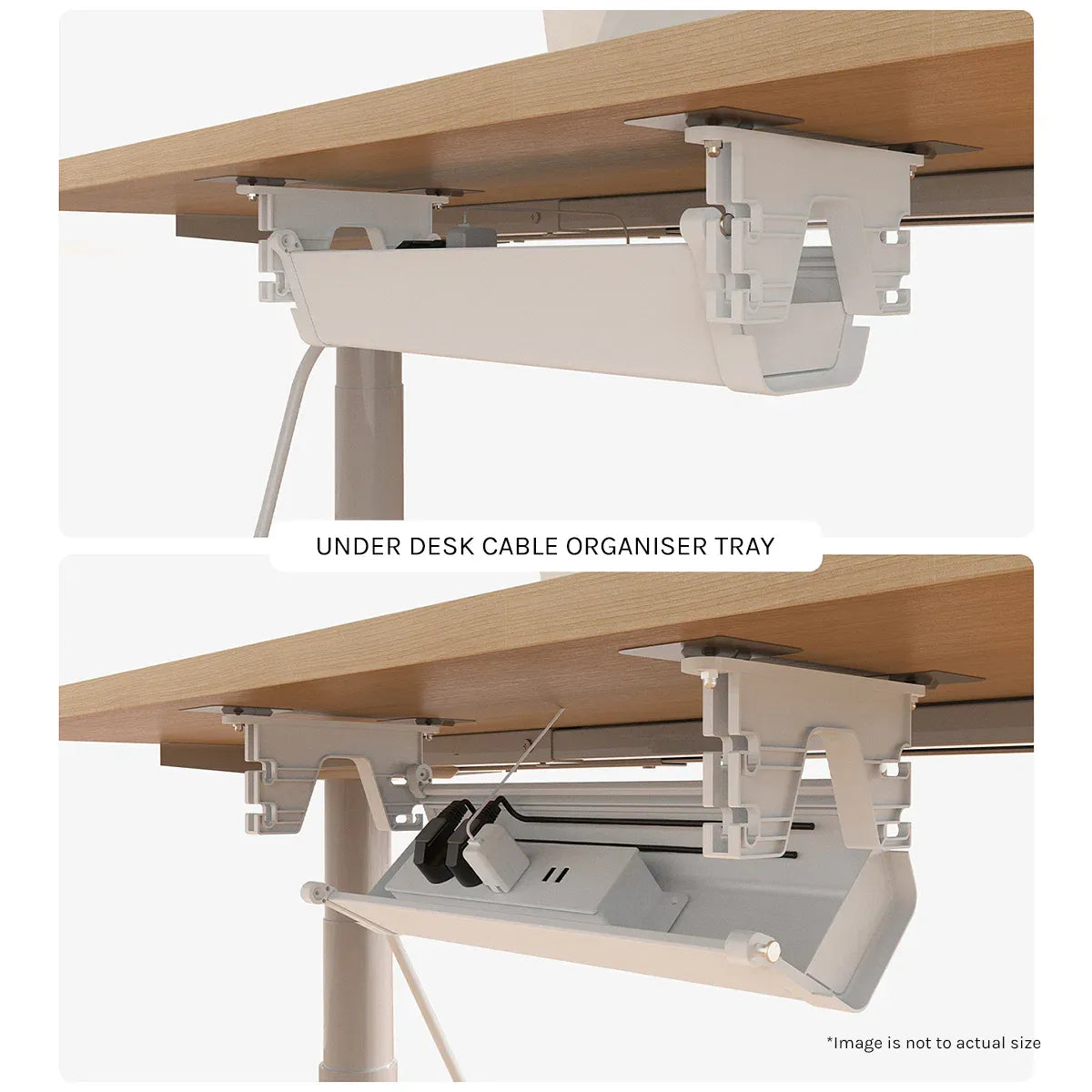 Lifespan Fitness ErgoDesk Automatic Standing Desk 1500mm (White) + Cable Management Tray Awezingly