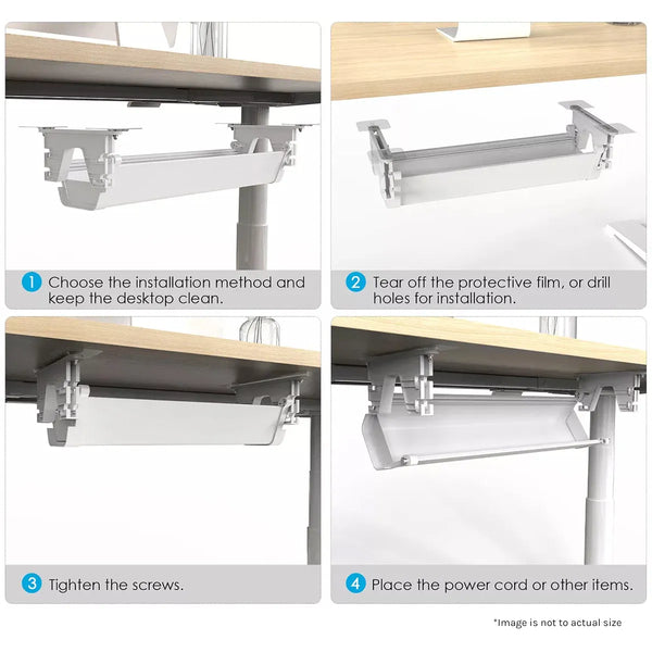 Lifespan Fitness ErgoDesk Automatic Standing Desk 1500mm (White) + Cable Management Tray Awezingly