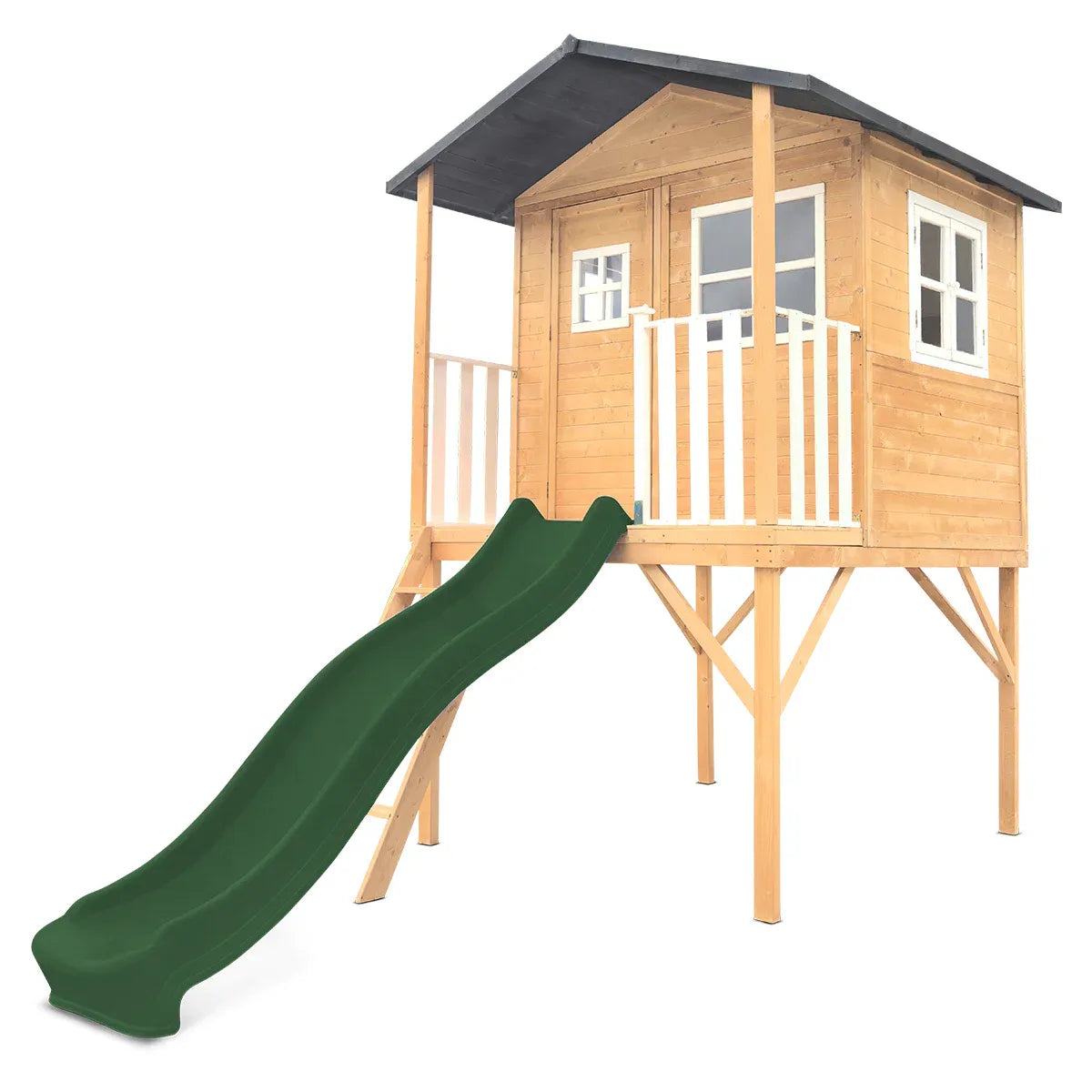 Lifespan Kids Burleigh Cubby House with 2.2m Slide (Green) Awezingly