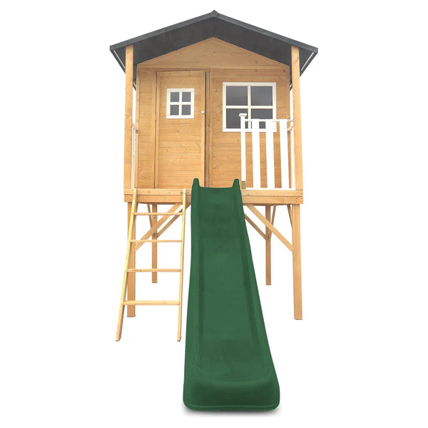 Lifespan Kids Burleigh Cubby House with 2.2m Slide (Green) Awezingly