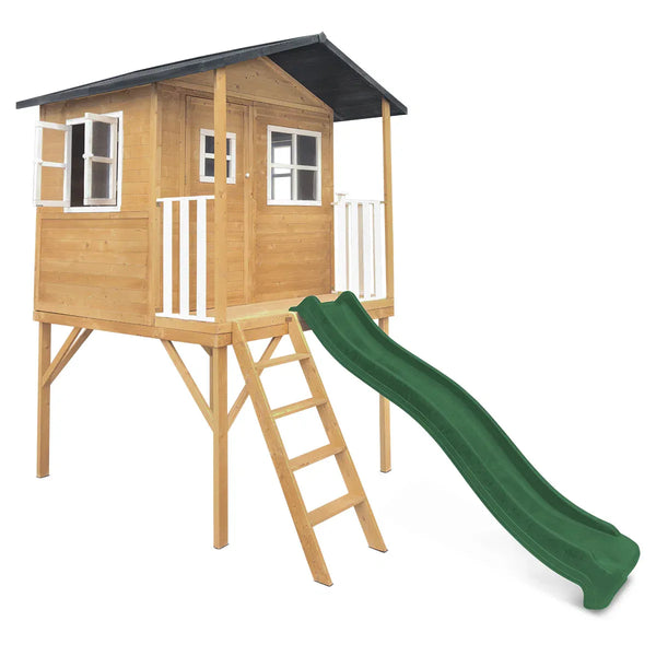Lifespan Kids Burleigh Cubby House with 2.2m Slide (Green) Awezingly