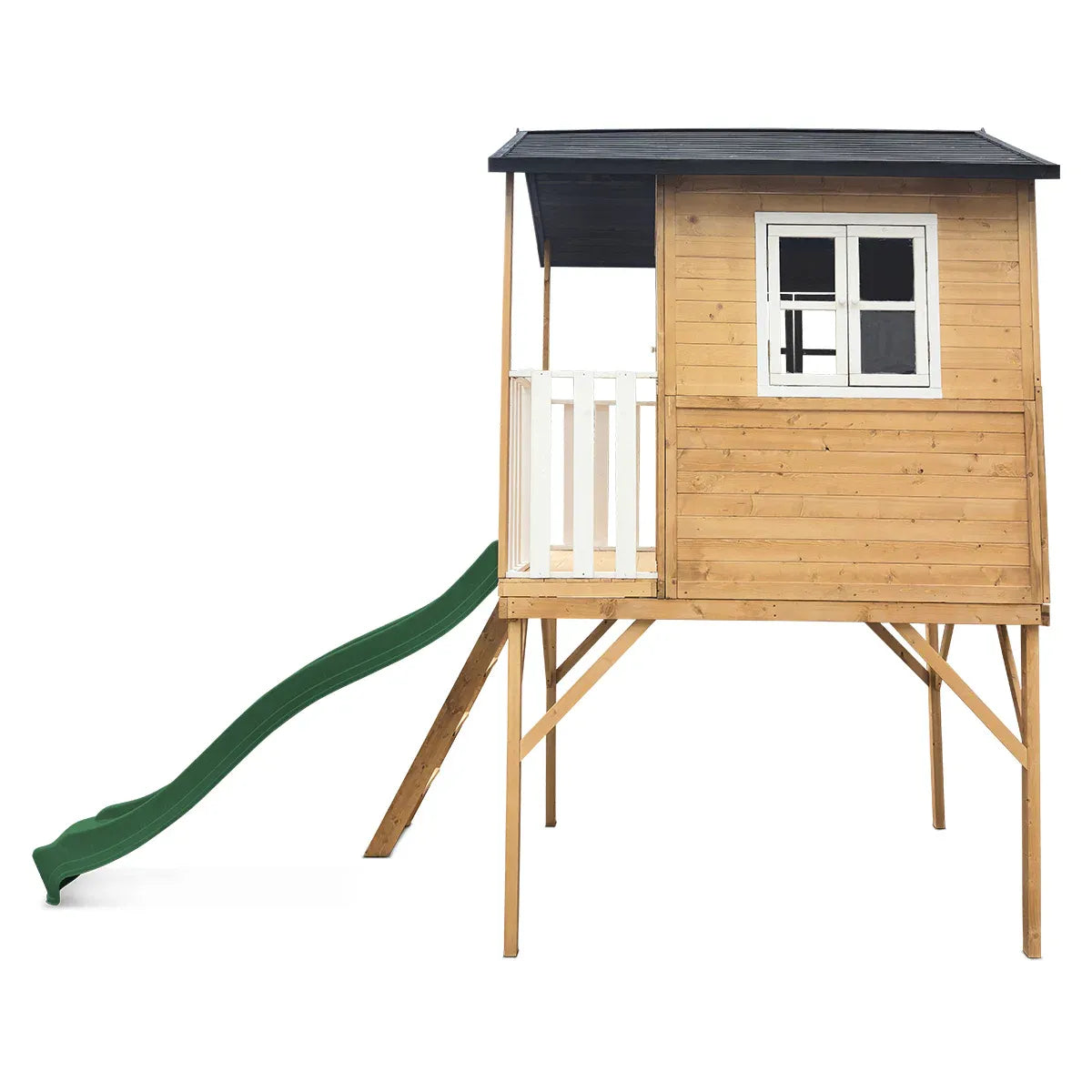 Lifespan Kids Burleigh Cubby House with 2.2m Slide (Green) Awezingly