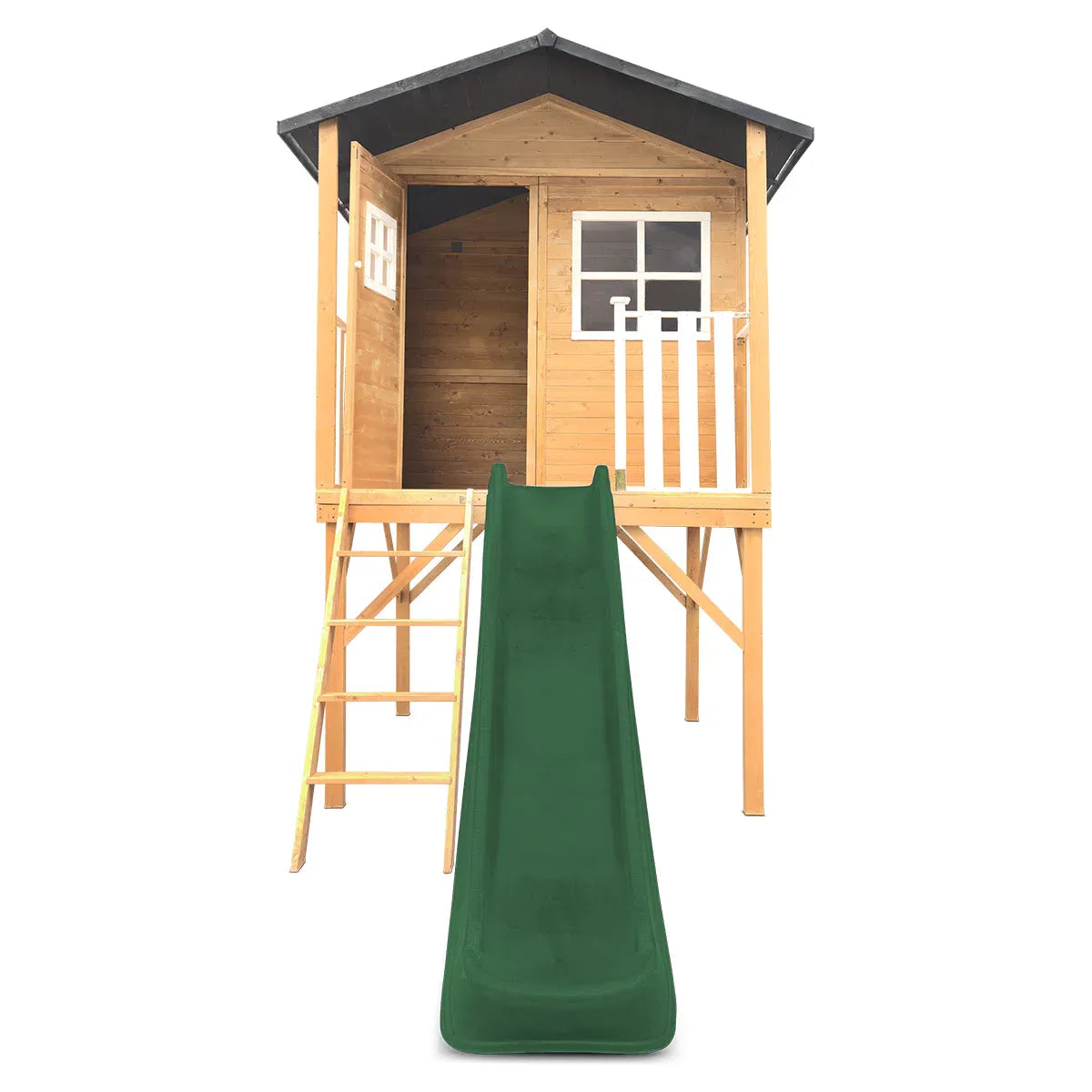 Lifespan Kids Burleigh Cubby House with 2.2m Slide (Green) Awezingly