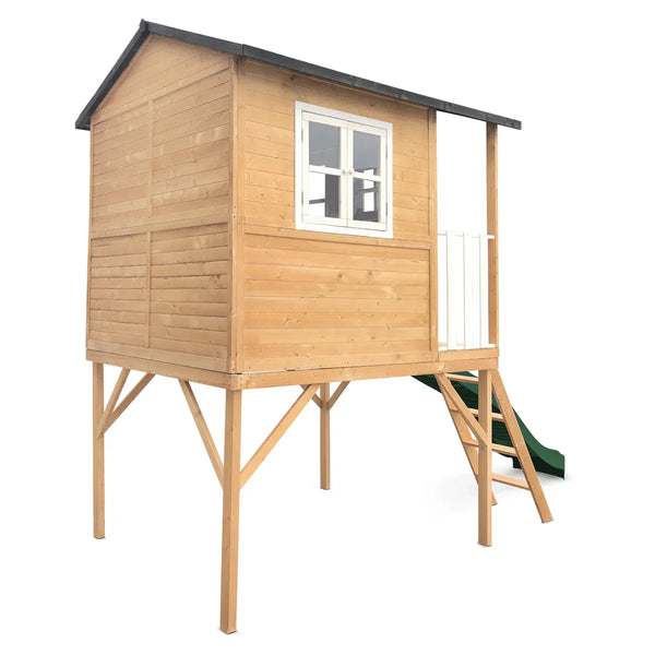 Lifespan Kids Burleigh Cubby House with 2.2m Slide (Green) Awezingly