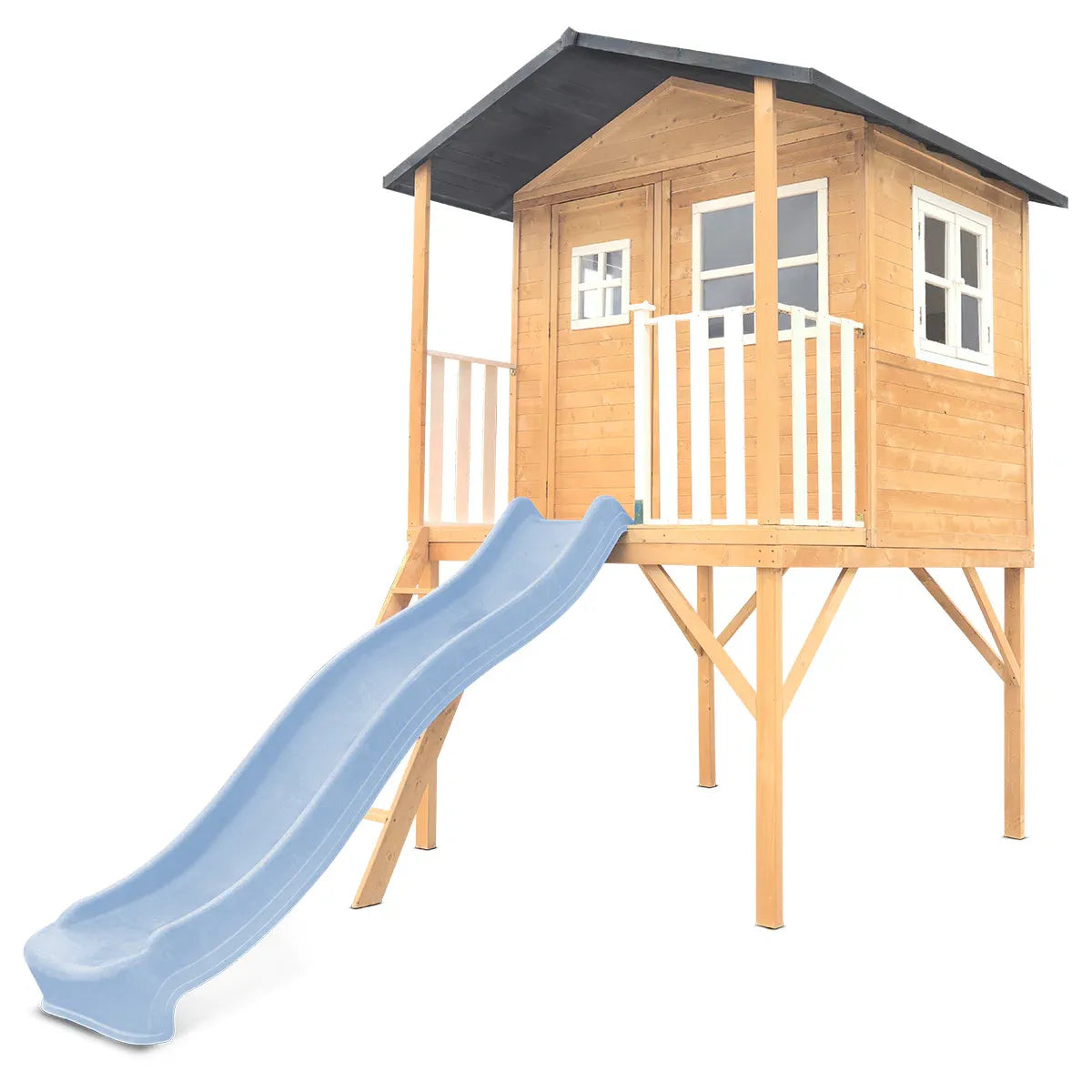 Lifespan Kids Burleigh Cubby House with 2.2m Slide (Pastel Blue) Awezingly