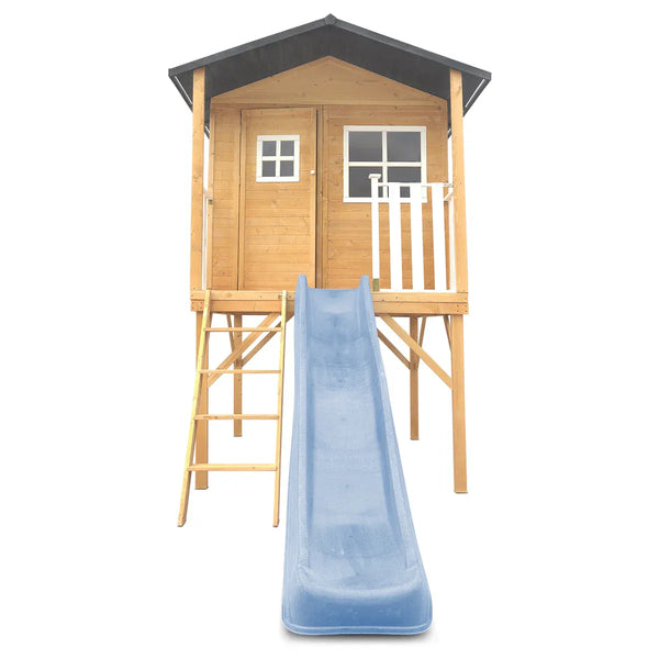 Lifespan Kids Burleigh Cubby House with 2.2m Slide (Pastel Blue) Awezingly