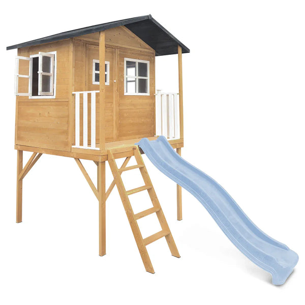 Lifespan Kids Burleigh Cubby House with 2.2m Slide (Pastel Blue) Awezingly