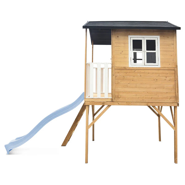 Lifespan Kids Burleigh Cubby House with 2.2m Slide (Pastel Blue) Awezingly