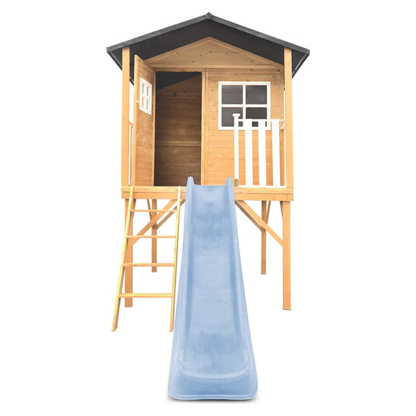 Lifespan Kids Burleigh Cubby House with 2.2m Slide (Pastel Blue) Awezingly