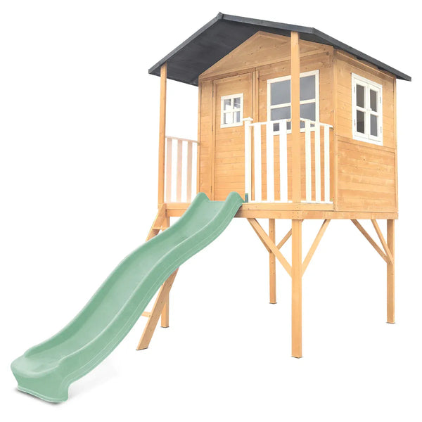 Lifespan Kids Burleigh Cubby House with 2.2m Slide (Pastel Green) Awezingly