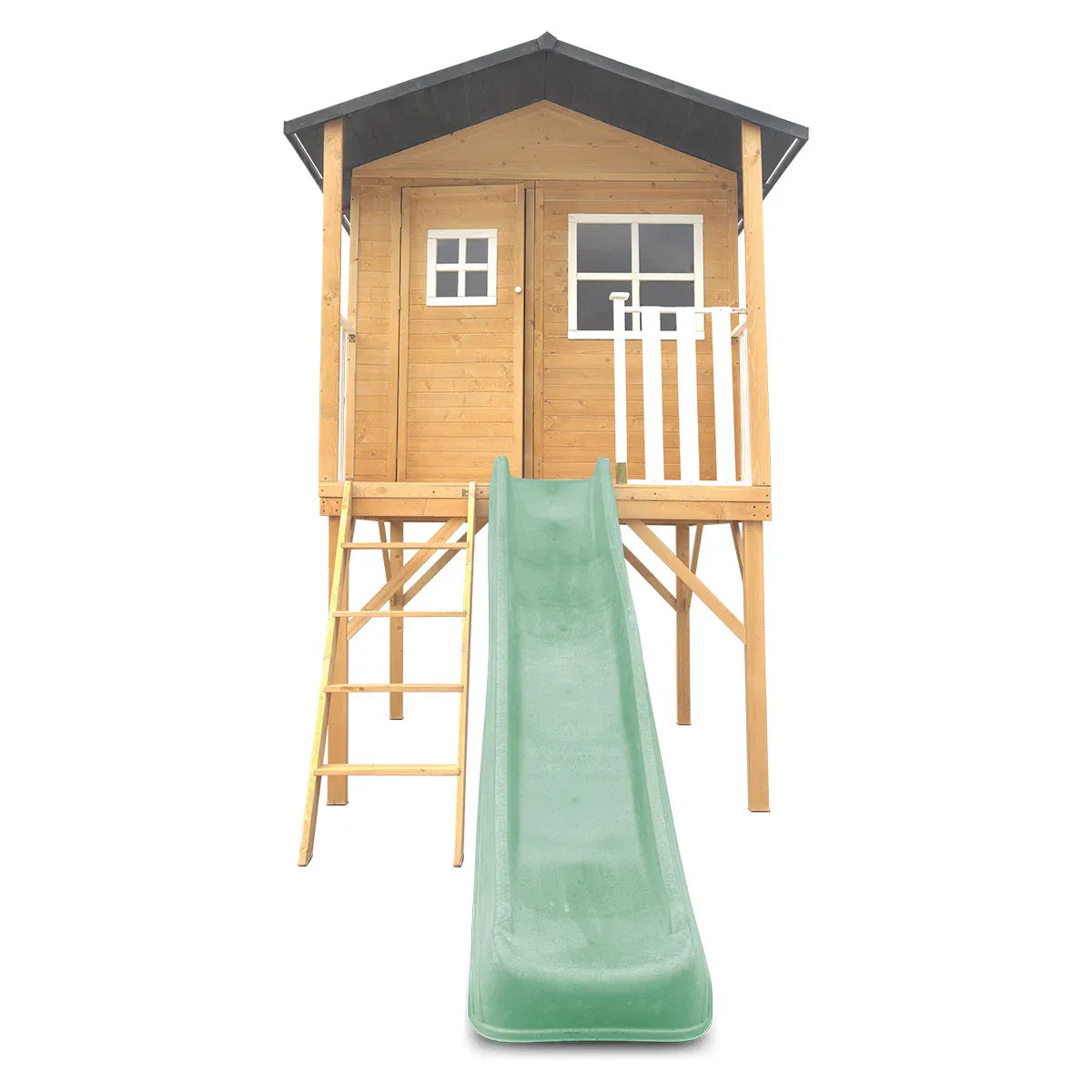 Lifespan Kids Burleigh Cubby House with 2.2m Slide (Pastel Green) Awezingly