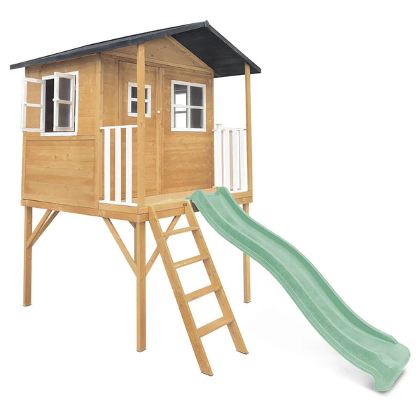 Lifespan Kids Burleigh Cubby House with 2.2m Slide (Pastel Green) Awezingly