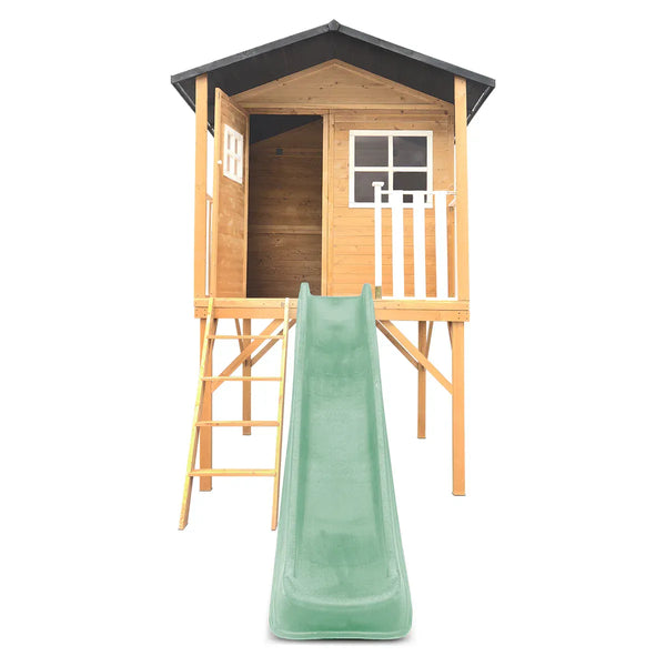 Lifespan Kids Burleigh Cubby House with 2.2m Slide (Pastel Green) Awezingly