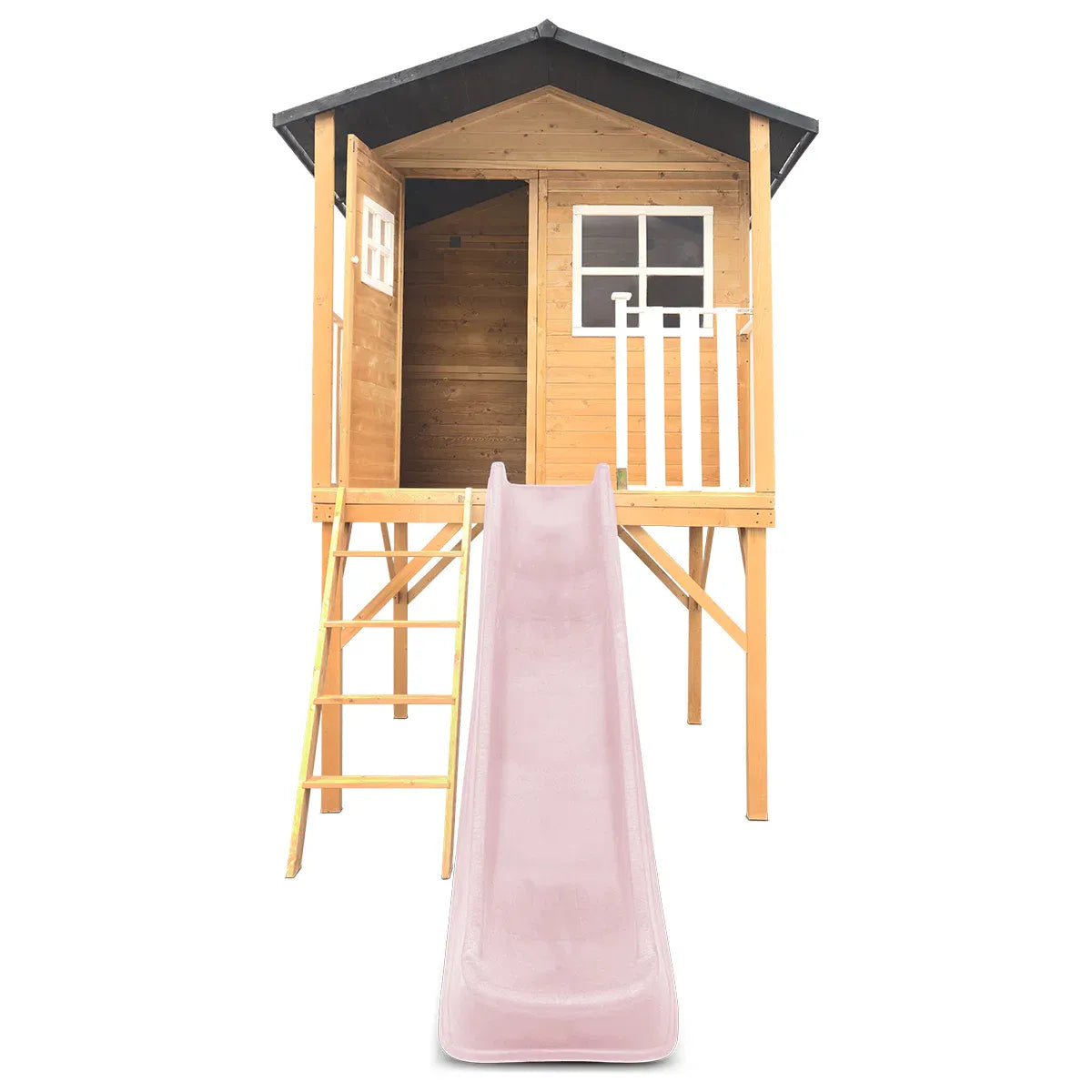 Lifespan Kids Burleigh Cubby House with 2.2m Slide (Pastel Pink) Awezingly