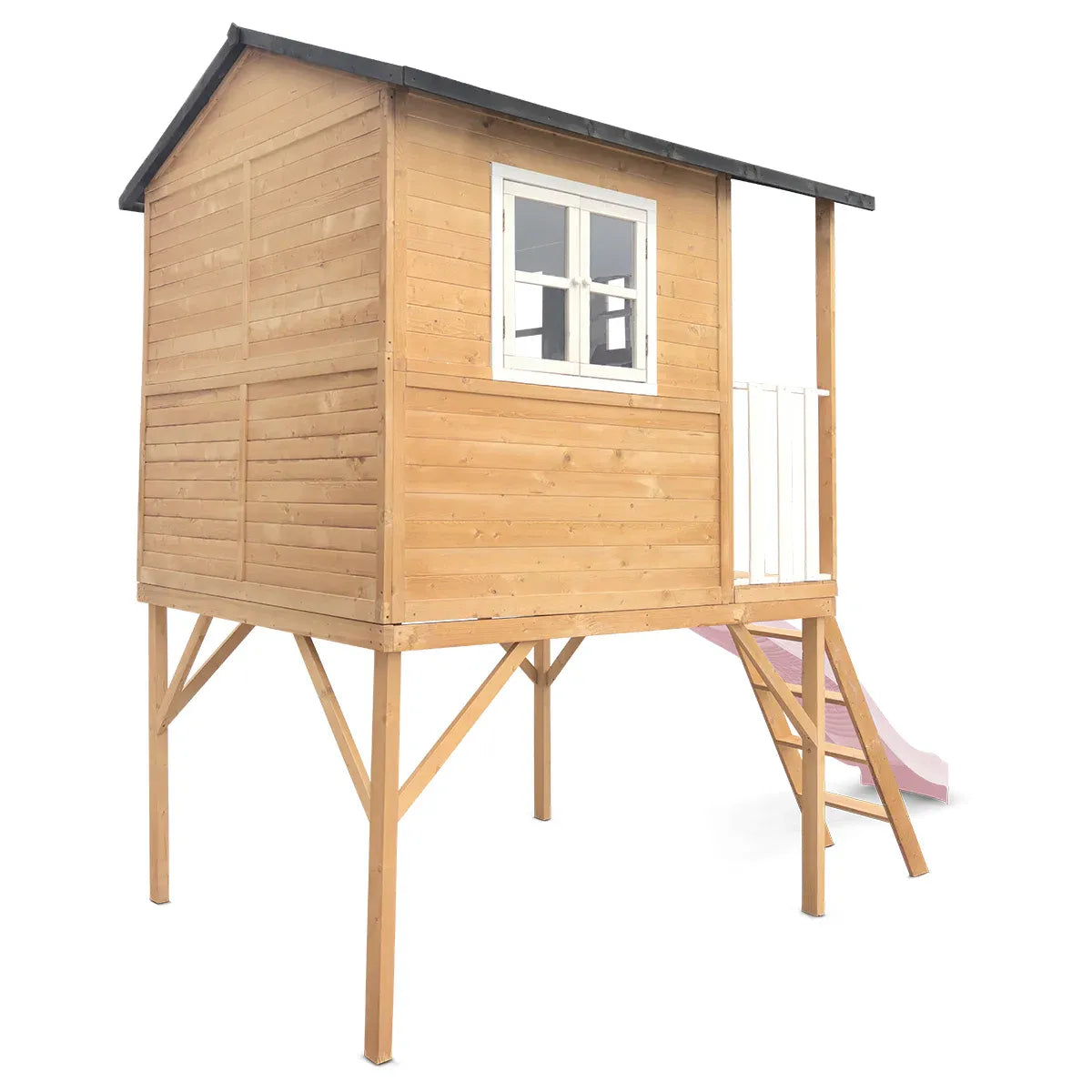 Lifespan Kids Burleigh Cubby House with 2.2m Slide (Pastel Pink) Awezingly