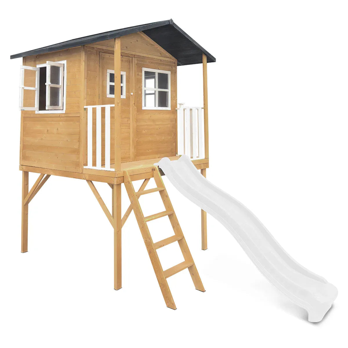 Lifespan Kids Burleigh Cubby House with 2.2m Slide (White) Awezingly