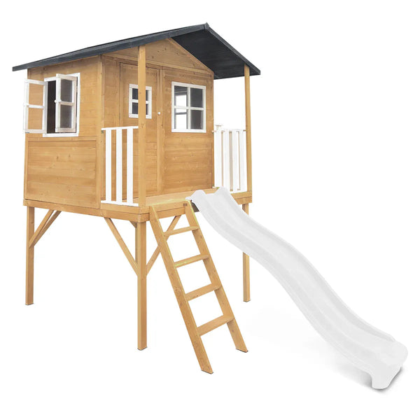 Lifespan Kids Burleigh Cubby House with 2.2m Slide (White) Awezingly