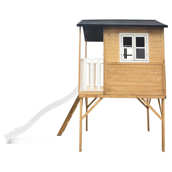 Lifespan Kids Burleigh Cubby House with 2.2m Slide (White) Awezingly