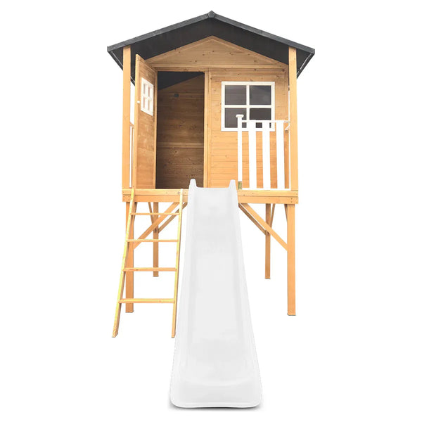 Lifespan Kids Burleigh Cubby House with 2.2m Slide (White) Awezingly