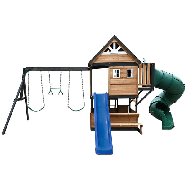 Lifespan Kids Claremont Swing Set & Play Centre with 2.2m Slide (Blue) Awezingly