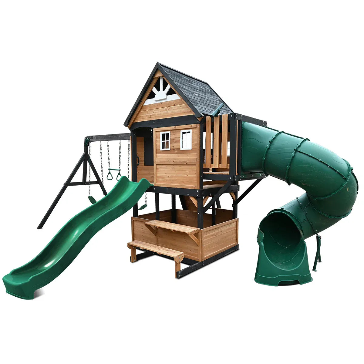 Lifespan Kids Claremont Swing Set & Play Centre with 2.2m Slide (Green) Awezingly