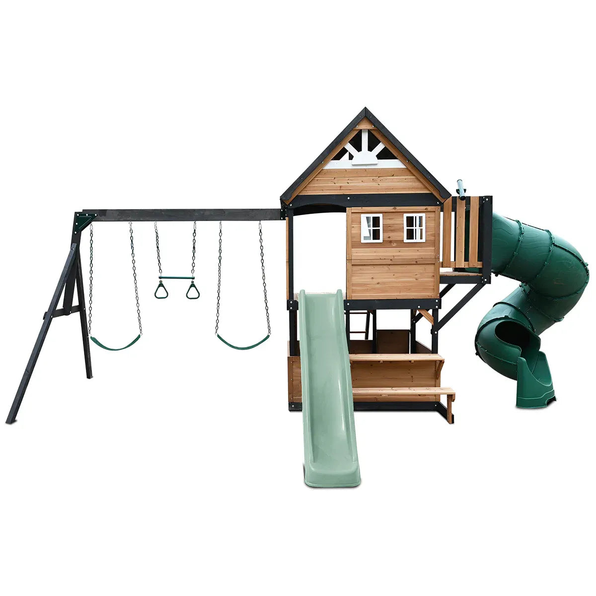 Lifespan Kids Claremont Swing Set & Play Centre with 2.2m Slide (Pastel Green) Awezingly