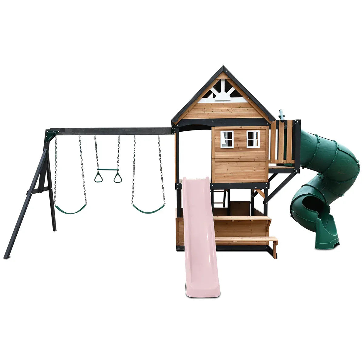 Lifespan Kids Claremont Swing Set & Play Centre with 2.2m Slide (Pastel Pink) Awezingly