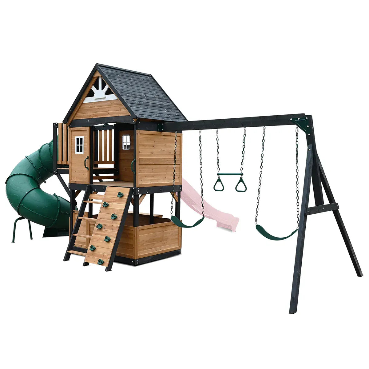 Lifespan Kids Claremont Swing Set & Play Centre with 2.2m Slide (Pastel Pink) Awezingly