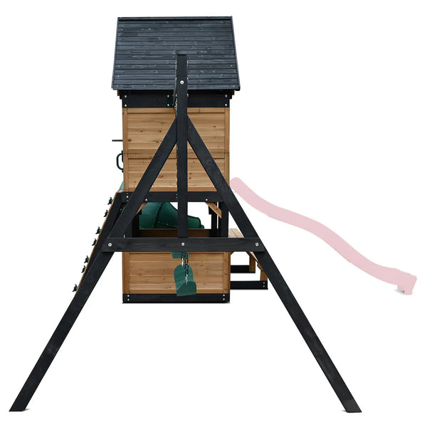 Lifespan Kids Claremont Swing Set & Play Centre with 2.2m Slide (Pastel Pink) Awezingly
