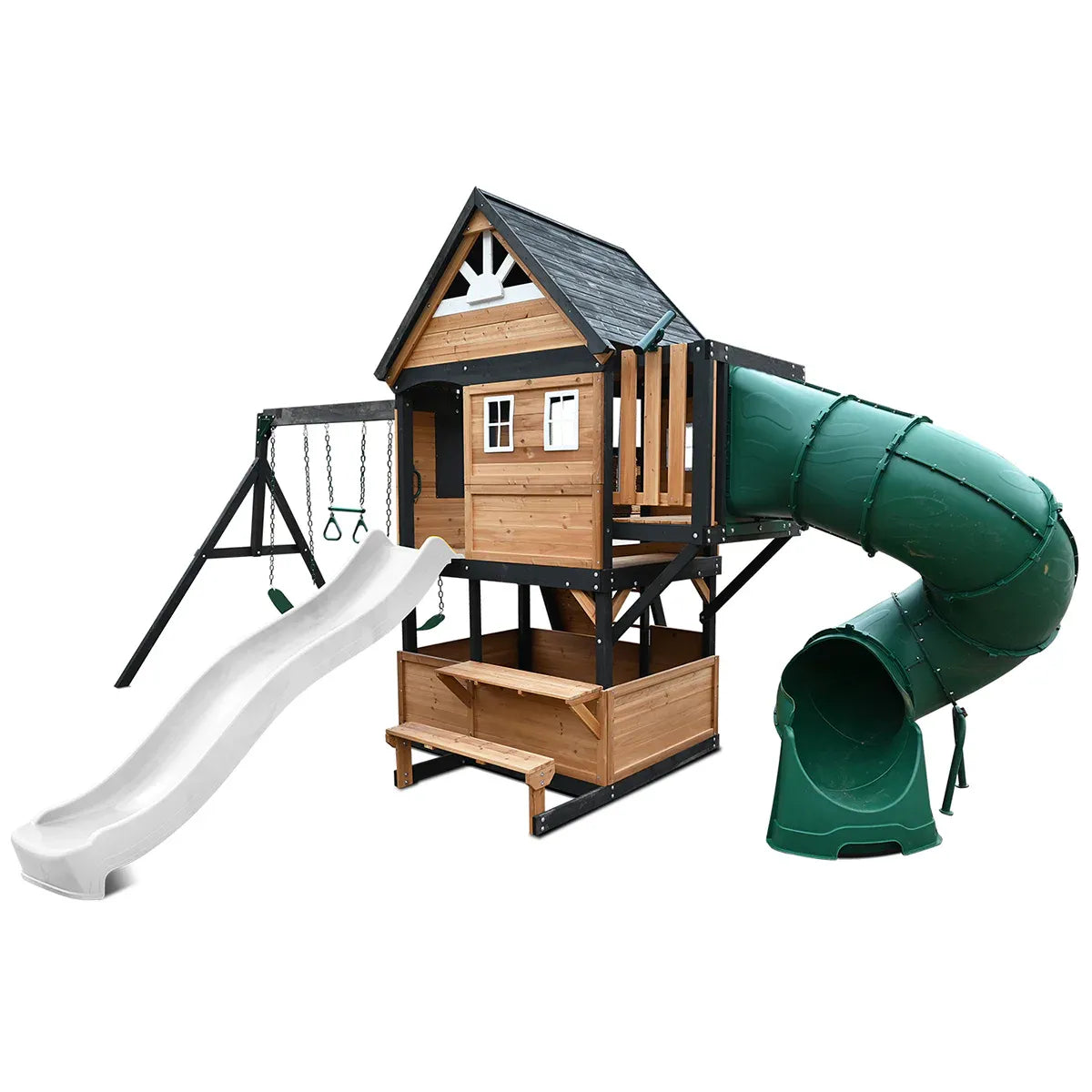 Lifespan Kids Claremont Swing Set & Play Centre with 2.2m Slide (White) Awezingly