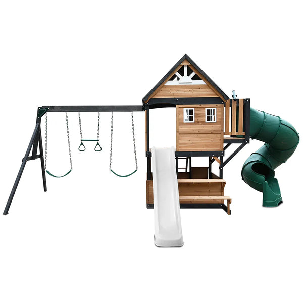 Lifespan Kids Claremont Swing Set & Play Centre with 2.2m Slide (White) Awezingly