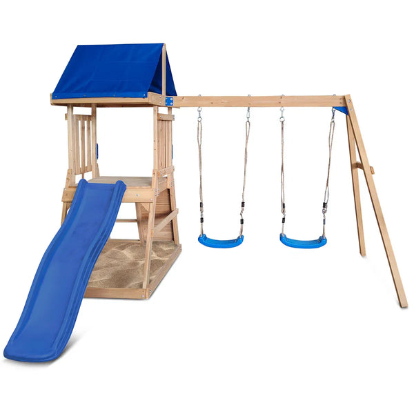 Lifespan Kids Hazelbrook Swing Set & Play Centre with 1.8m Slide (Blue) Awezingly