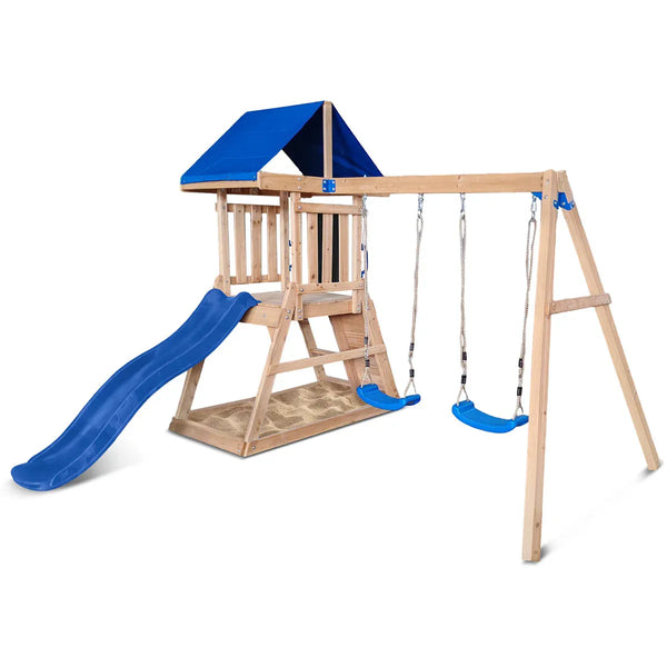 Lifespan Kids Hazelbrook Swing Set & Play Centre with 1.8m Slide (Blue) Awezingly