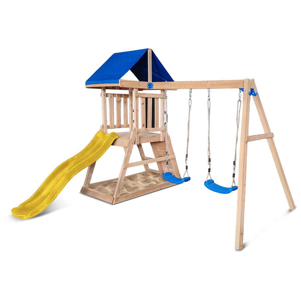 Lifespan Kids Hazelbrook Swing Set & Play Centre with 1.8m Slide (Yellow) Awezingly