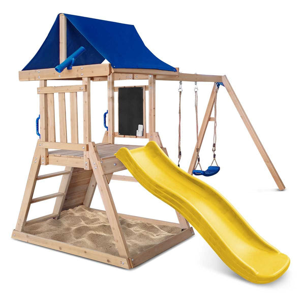 Lifespan Kids Hazelbrook Swing Set & Play Centre with 1.8m Slide (Yellow) Awezingly