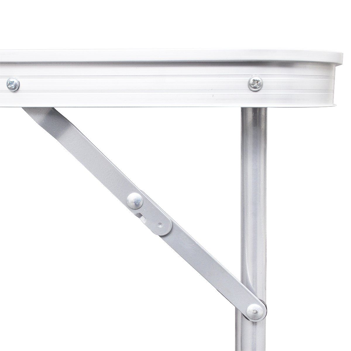 Aluminium Folding Portable Garden Camping Picnic BBQ Table Height Adjustable 120 x 60 cm - white Does Not Apply
